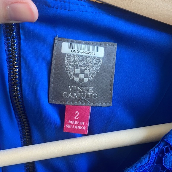 Vince Camino Royal Blue Cap Sleeve Lace Dress - Picture 4 of 6